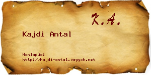 Kajdi Antal névjegykártya